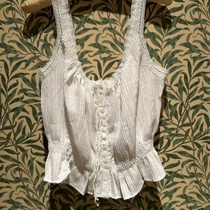 American Eagle AE Button Up Lace Cami, size L, NWT